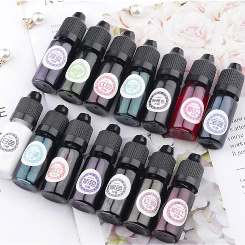 29 Colors 10ML Alcoholic Ink Resin Pigment Kit Liquid Resin Colorant Dye Ink Diffusion UV Epoxy Resin Pigment DIY Jewelry Making