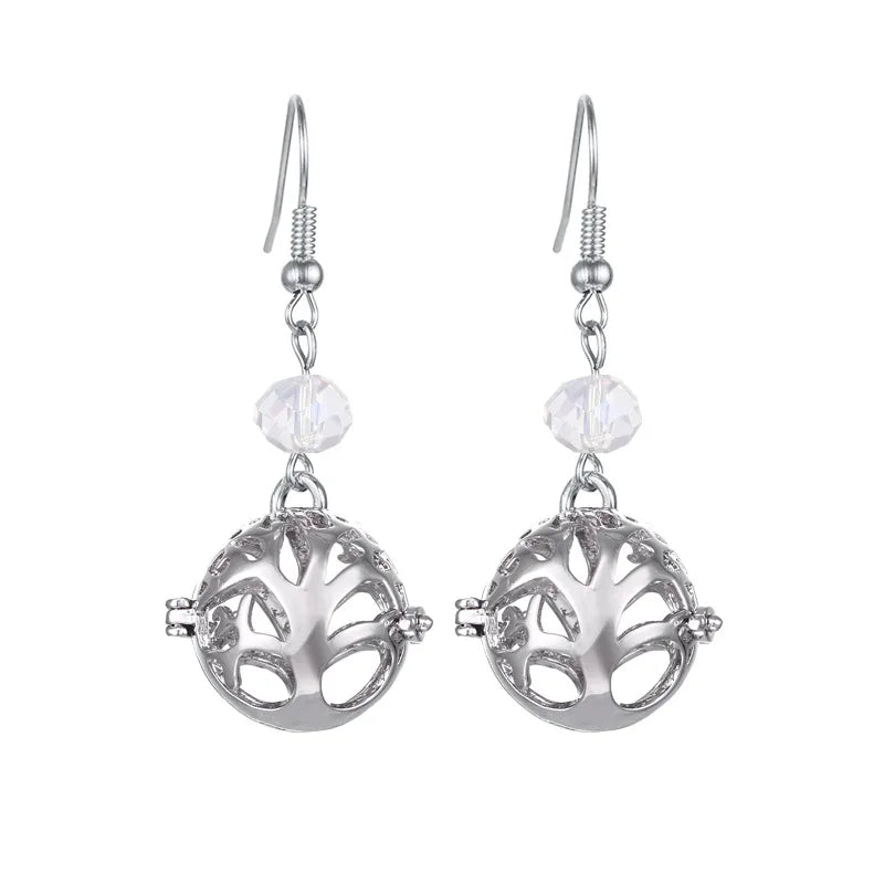 Aromatherapy Heart Cage Earrings Crystal Ear Drop Accessories Perfume Essential Oil Diffuser Locket Women Earrings Gift Jewelry