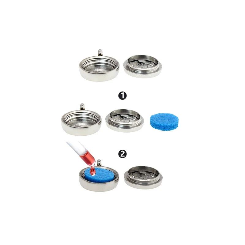 12mm Diffuser Perfume Necklace Locket For Women 316L Stainless Steel Jewelry Gold Color Essential Oil Aromatherapy Pendant Chain