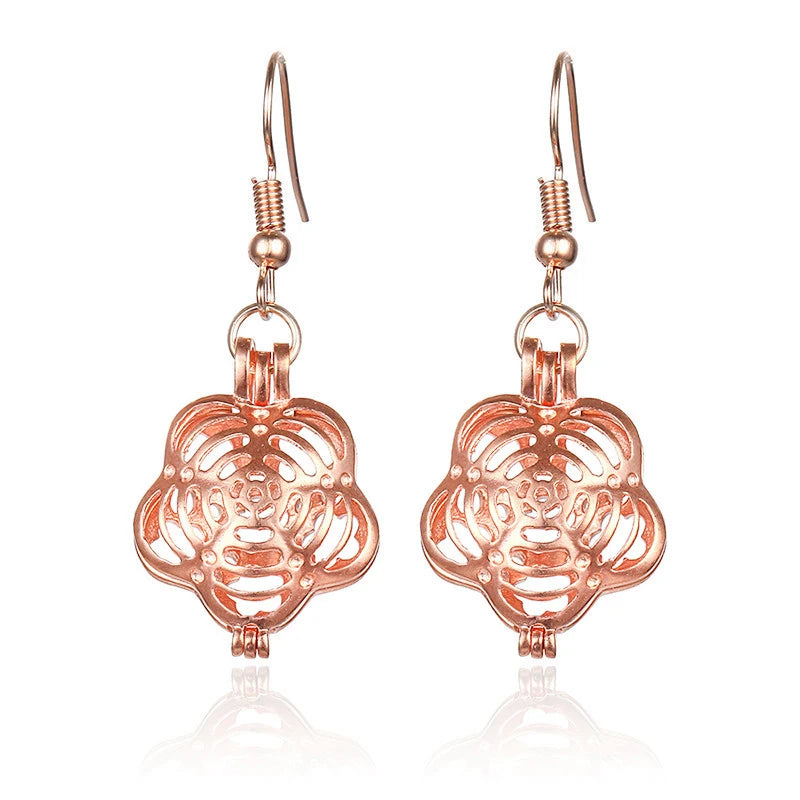 Aromatherapy Heart Cage Earrings Crystal Ear Drop Accessories Perfume Essential Oil Diffuser Locket Women Earrings Gift Jewelry