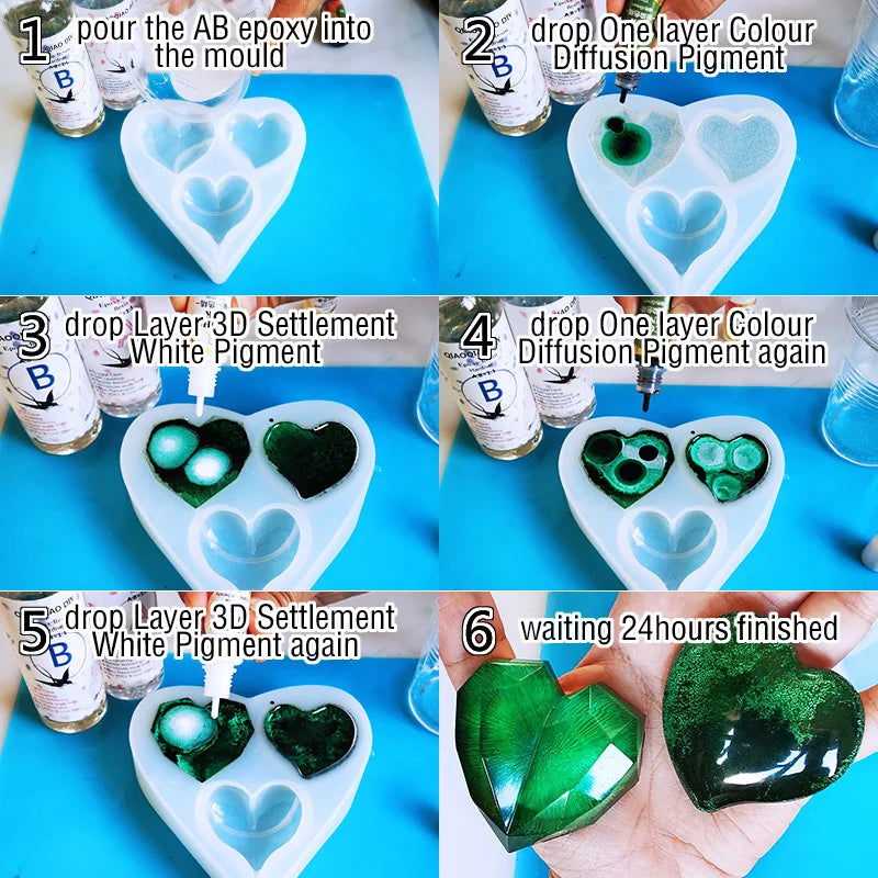 1 Set Art Ink Alcohol Epoxy Resin Pigment Kit Liquid Colorant Dye Diffusion Pigment Epoxy Resin Jewelry Making Crafts Art Dye