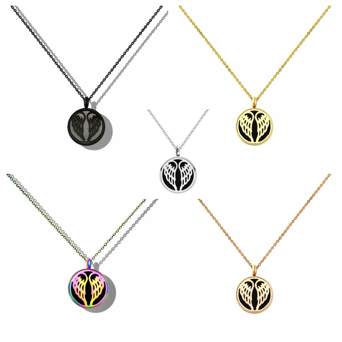 12mm Diffuser Perfume Necklace Locket For Women 316L Stainless Steel Jewelry Gold Color Essential Oil Aromatherapy Pendant Chain