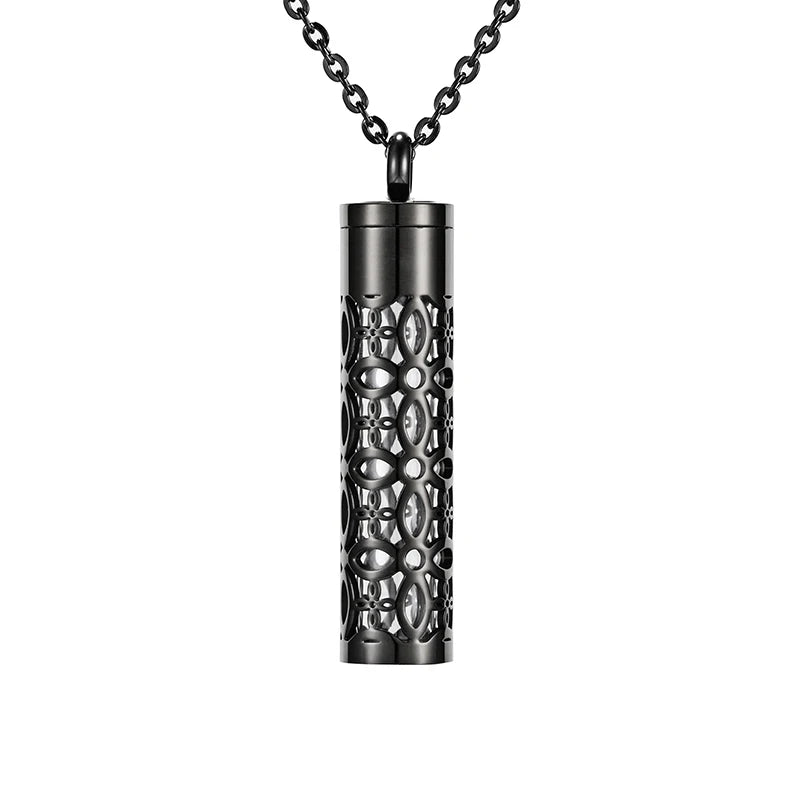 Free Hose or Padd Glass Aromatherapy Locket Necklace Jewelry Screw Stainless Steel Essential Oil Diffuser Pendant For Women Man