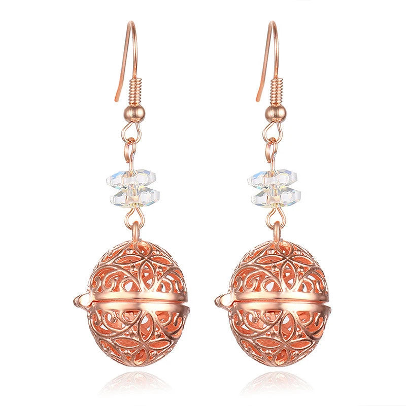 Aromatherapy Heart Cage Earrings Crystal Ear Drop Accessories Perfume Essential Oil Diffuser Locket Women Earrings Gift Jewelry
