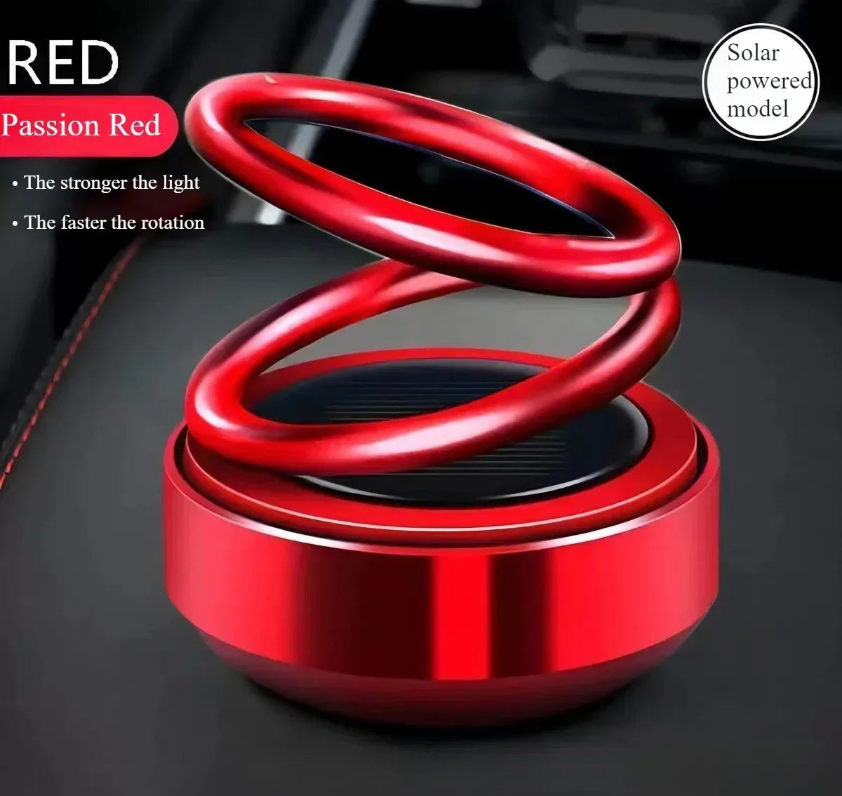 Car Aromatherapy Solar Energy Automatic Suspension Double Ring Perfume Ornaments Accessories Rotating Creative Jewelry Perfume