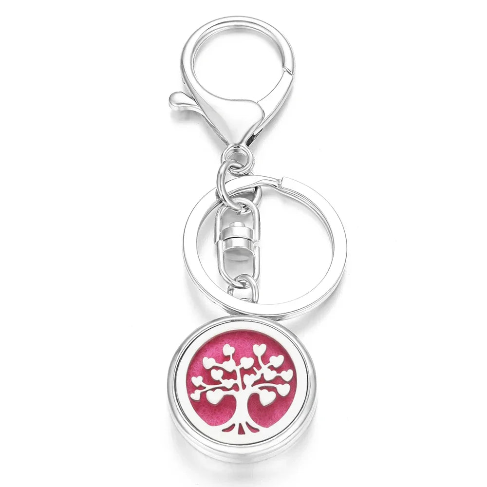 10pcs/lot Wholesale Perfume KeyChain Jewelry Essential Oil Diffuser Keyrings Aromatherapy KeyChain Lockets Aroma Jewelry