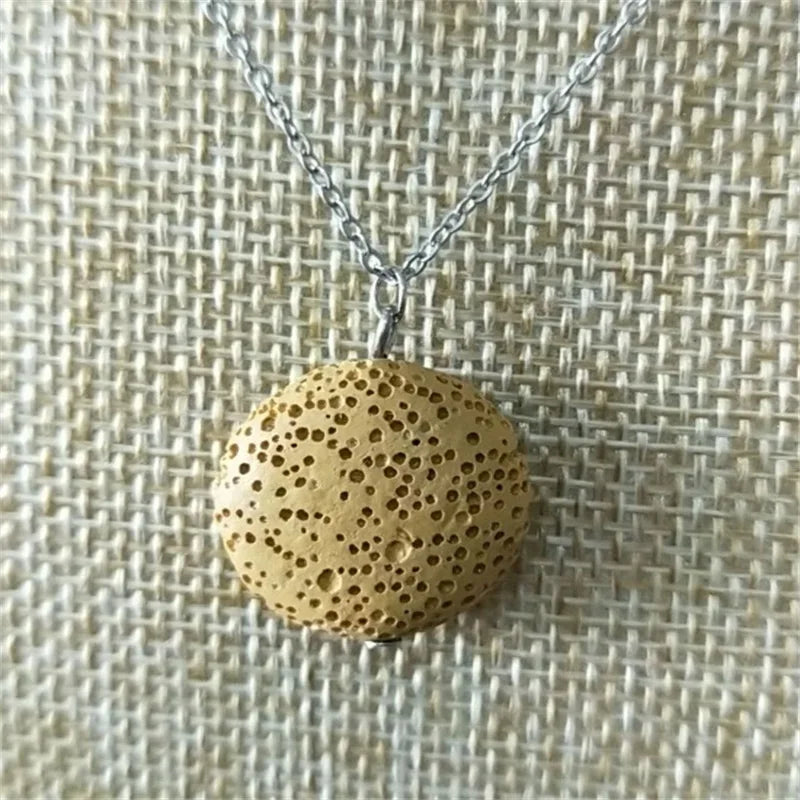 9 Colorful Round Lava Stone Essential Oil Diffuser Necklace Aromatherapy Jewelry Multilayer Rock Stone Necklace
