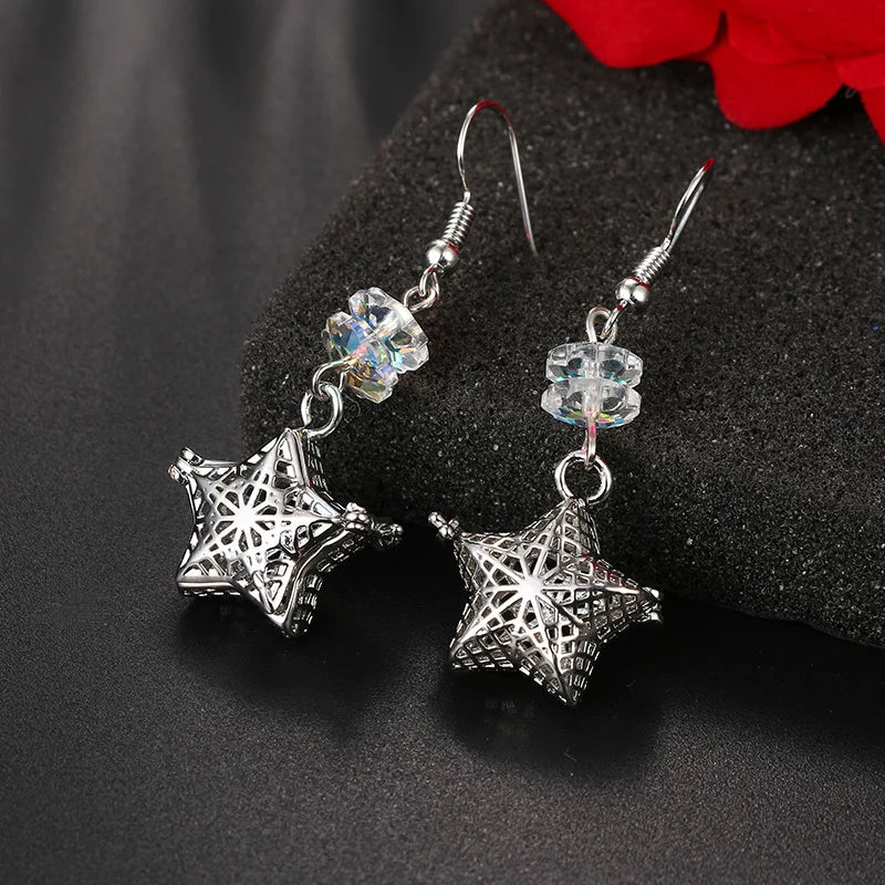 Aromatherapy Heart Cage Earrings Crystal Ear Drop Accessories Perfume Essential Oil Diffuser Locket Women Earrings Gift Jewelry