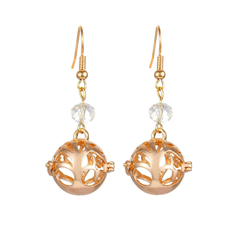 Aromatherapy Heart Cage Earrings Crystal Ear Drop Accessories Perfume Essential Oil Diffuser Locket Women Earrings Gift Jewelry