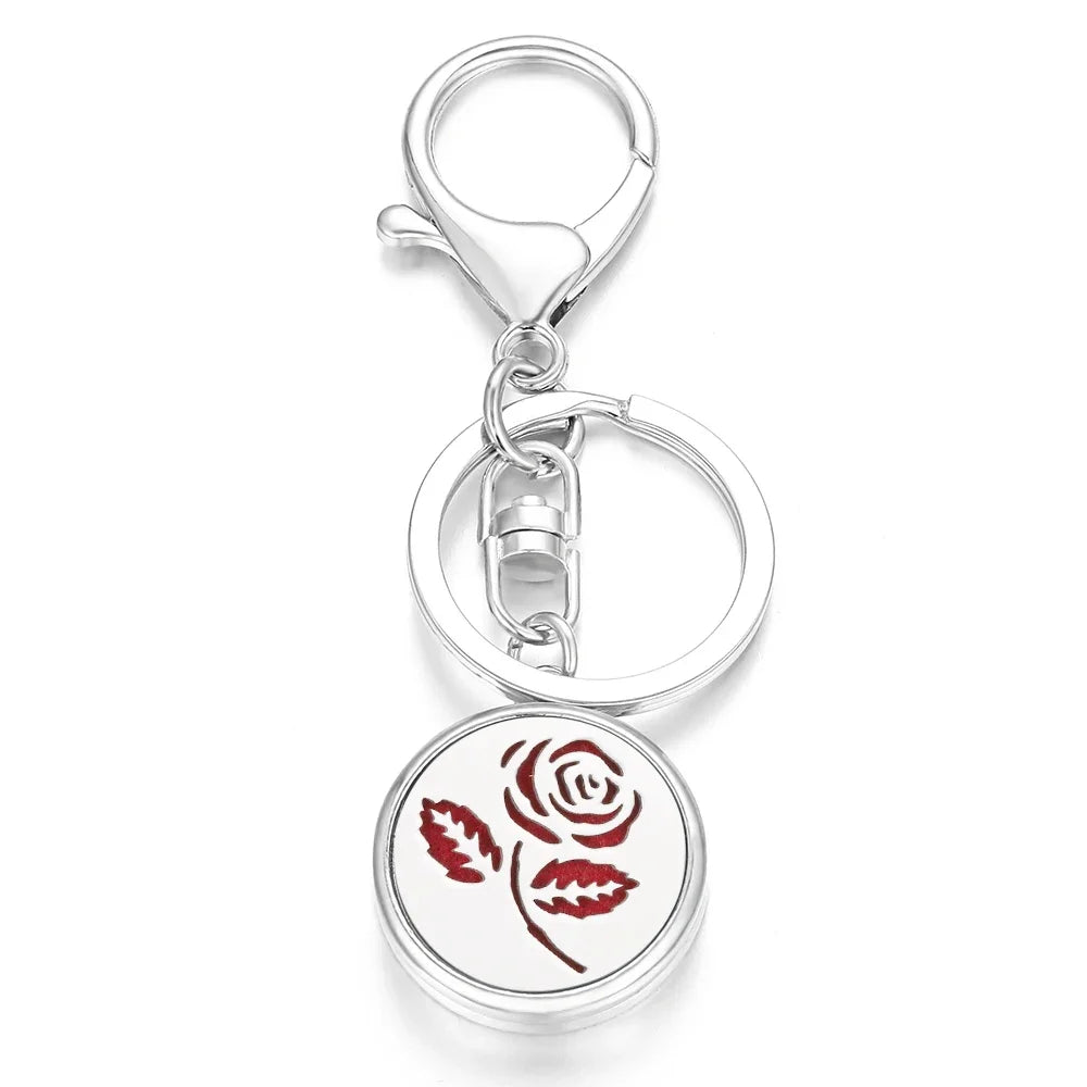 10pcs/lot Wholesale Perfume KeyChain Jewelry Essential Oil Diffuser Keyrings Aromatherapy KeyChain Lockets Aroma Jewelry