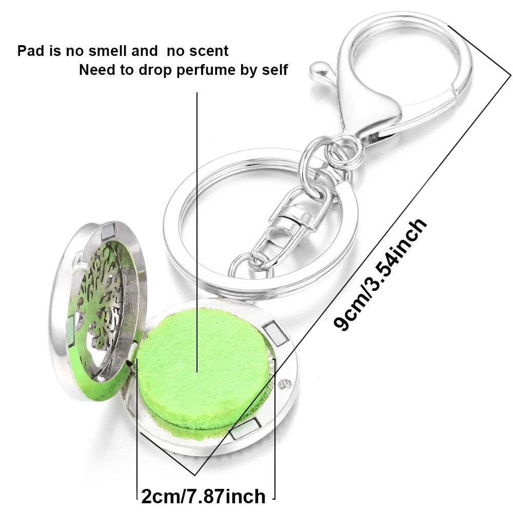 10pcs/lot Wholesale Perfume KeyChain Jewelry Essential Oil Diffuser Keyrings Aromatherapy KeyChain Lockets Aroma Jewelry