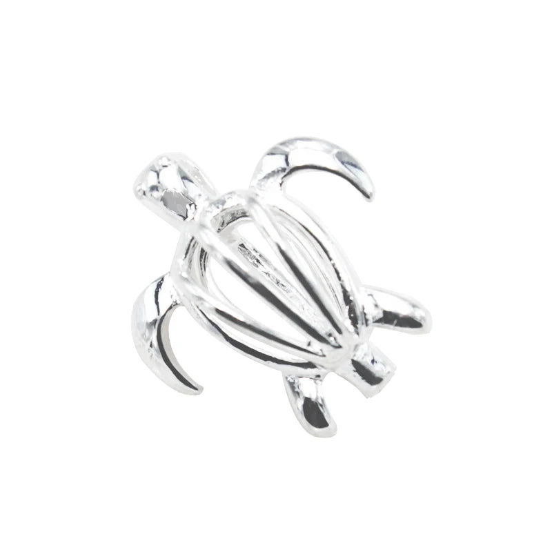 24*22mm Turtle Tortoise Essential Oil Diffuser Pearl Cage Pendant,Aromatherapy Locket Necklace Volcanic Setting Lava Stone