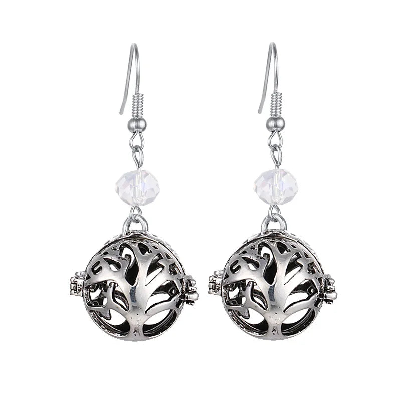 Aromatherapy Heart Cage Earrings Crystal Ear Drop Accessories Perfume Essential Oil Diffuser Locket Women Earrings Gift Jewelry