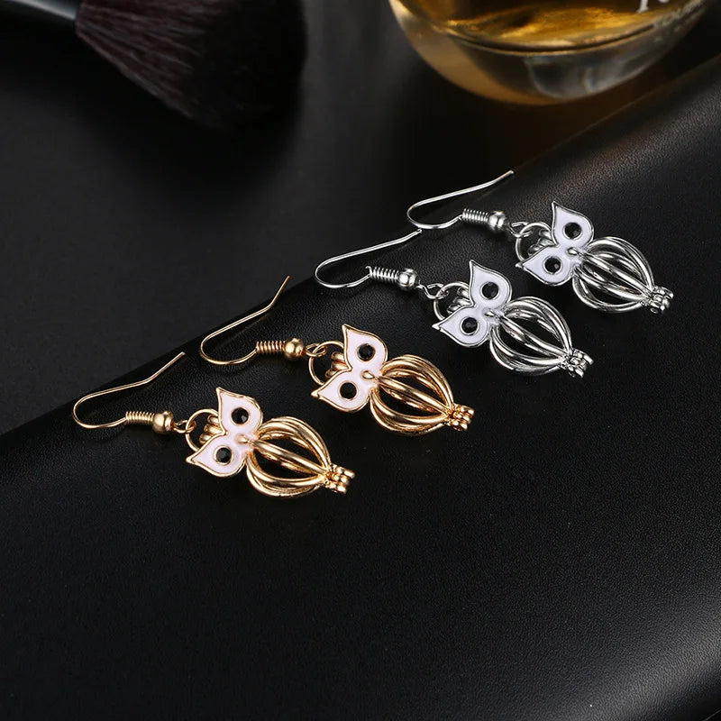 Aromatherapy Heart Cage Earrings Crystal Ear Drop Accessories Perfume Essential Oil Diffuser Locket Women Earrings Gift Jewelry
