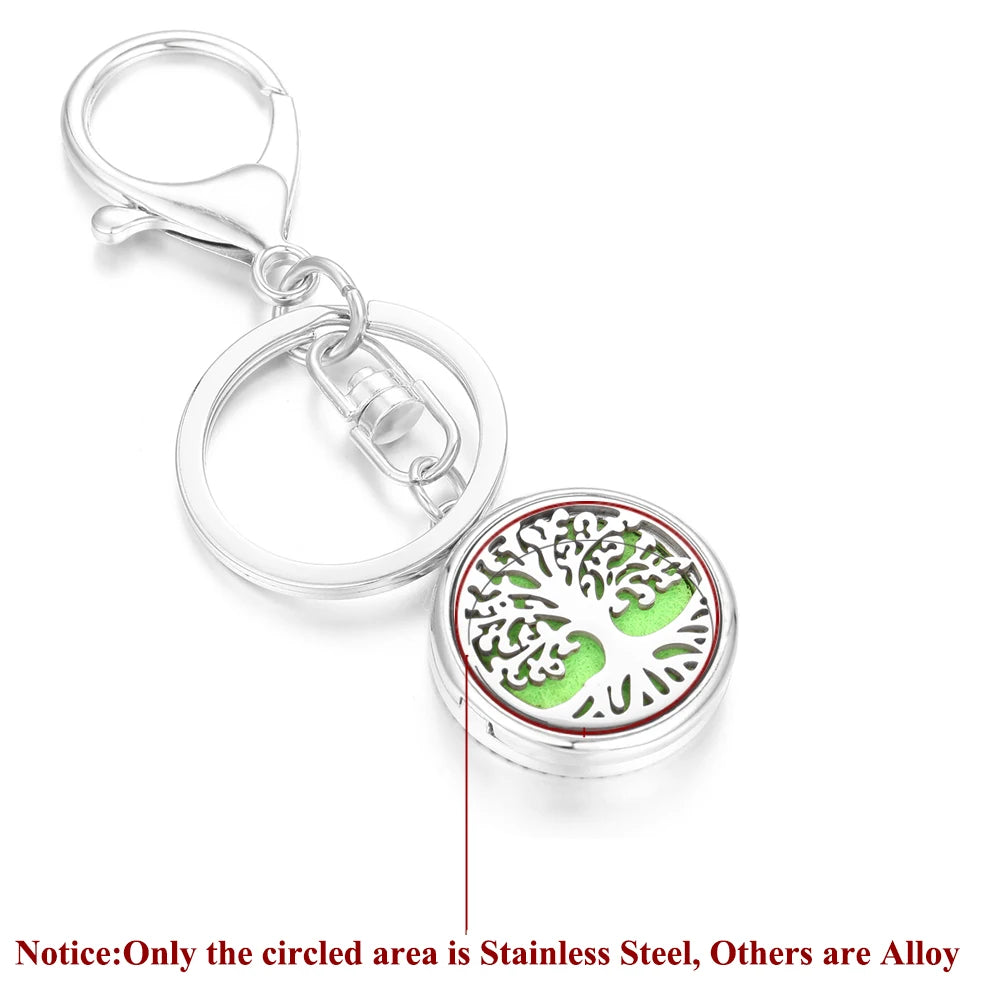 10pcs/lot Wholesale Perfume KeyChain Jewelry Essential Oil Diffuser Keyrings Aromatherapy KeyChain Lockets Aroma Jewelry