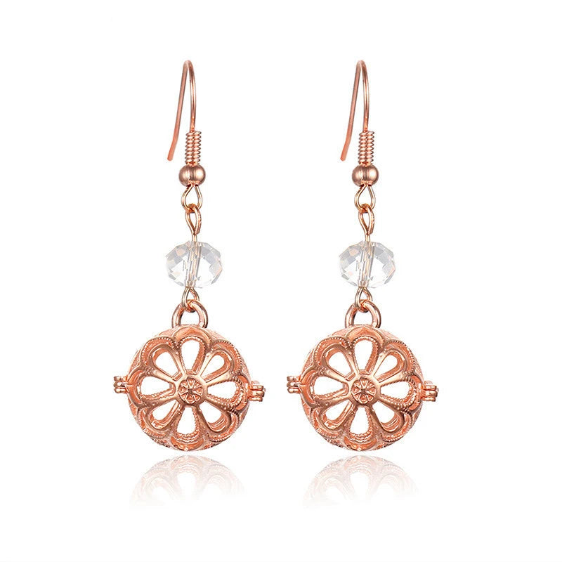 Aromatherapy Heart Cage Earrings Crystal Ear Drop Accessories Perfume Essential Oil Diffuser Locket Women Earrings Gift Jewelry