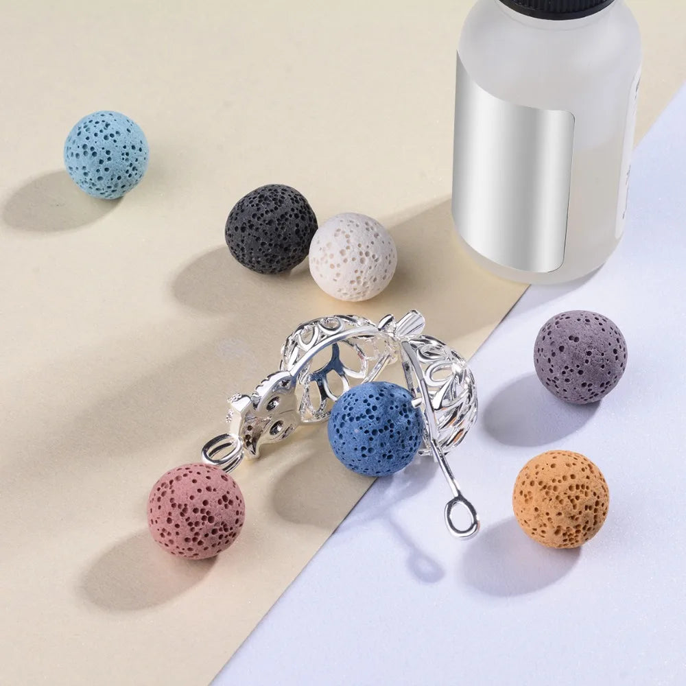 Eudora 14 mm Owl Cage Locket Lava Stone Pendant Perfume Aromatherapy Locket Diffuser Necklace For Women DIY Jewelry K332N14