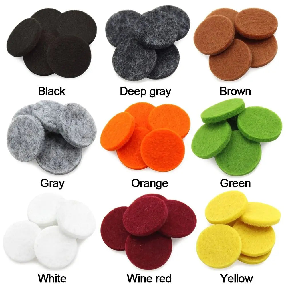 100pcs Colorful Round Essential Oil Refill Pads Essential Oil Diffuser Trendy Round Aromatherapy Felt Pads Jewelry Accessories