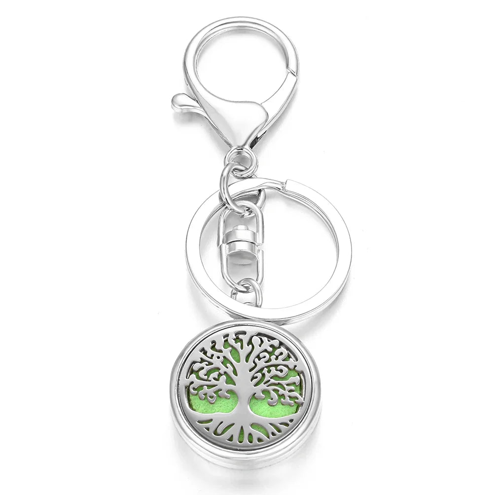 10pcs/lot Wholesale Perfume KeyChain Jewelry Essential Oil Diffuser Keyrings Aromatherapy KeyChain Lockets Aroma Jewelry