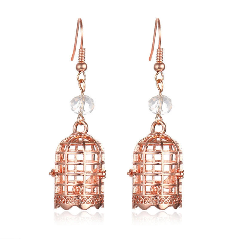 Aromatherapy Heart Cage Earrings Crystal Ear Drop Accessories Perfume Essential Oil Diffuser Locket Women Earrings Gift Jewelry