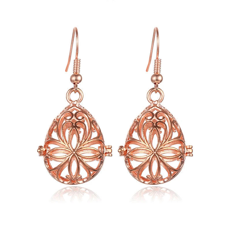 Aromatherapy Heart Cage Earrings Crystal Ear Drop Accessories Perfume Essential Oil Diffuser Locket Women Earrings Gift Jewelry