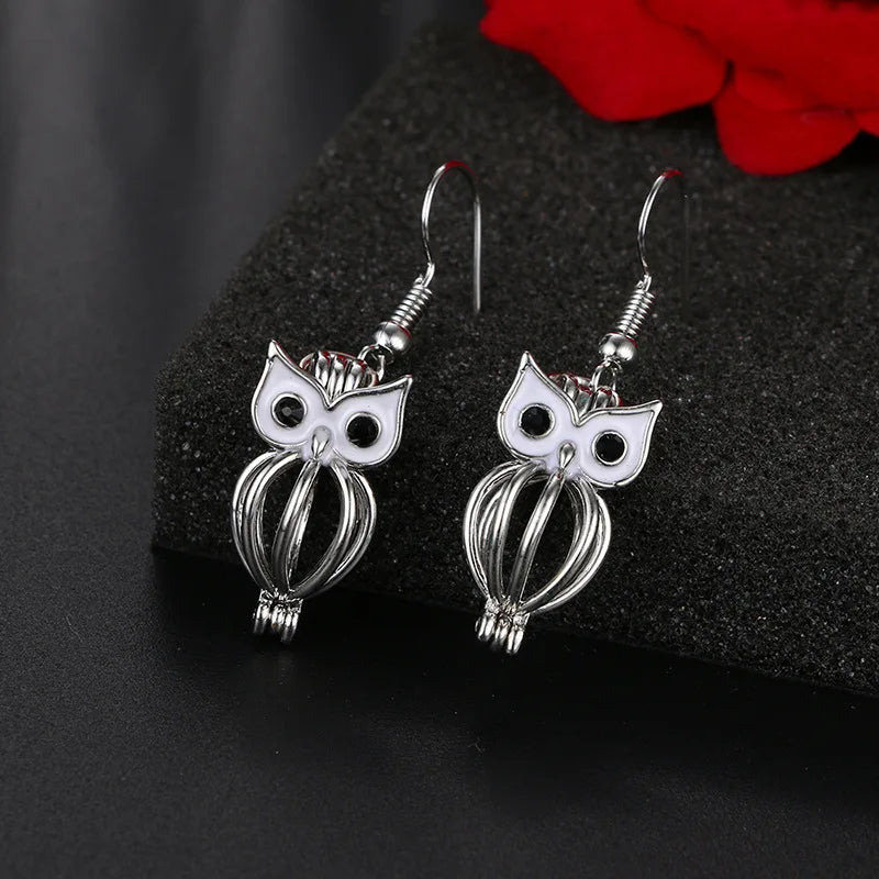 Aromatherapy Heart Cage Earrings Crystal Ear Drop Accessories Perfume Essential Oil Diffuser Locket Women Earrings Gift Jewelry