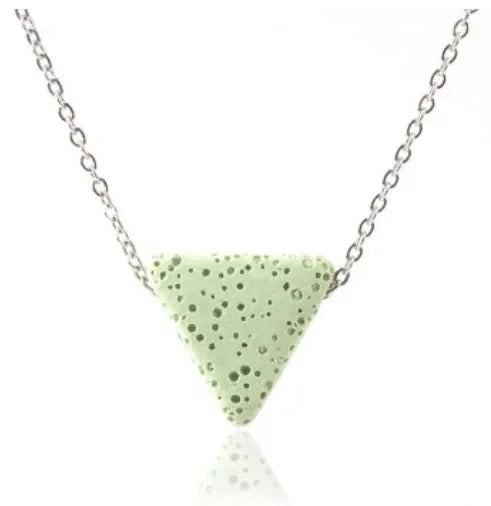 Colourful Triangle Lava Stone Essential Oil Diffuser Necklace Aromatherapy Volcanic Rock Stainlesss Steel Chain Jewelry