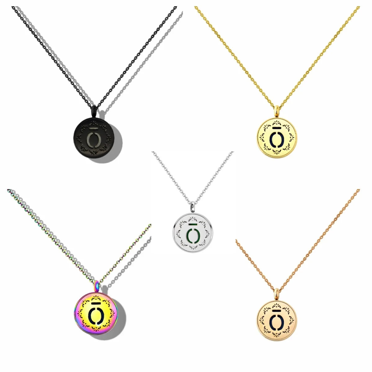 12mm Diffuser Perfume Necklace Locket For Women 316L Stainless Steel Jewelry Gold Color Essential Oil Aromatherapy Pendant Chain