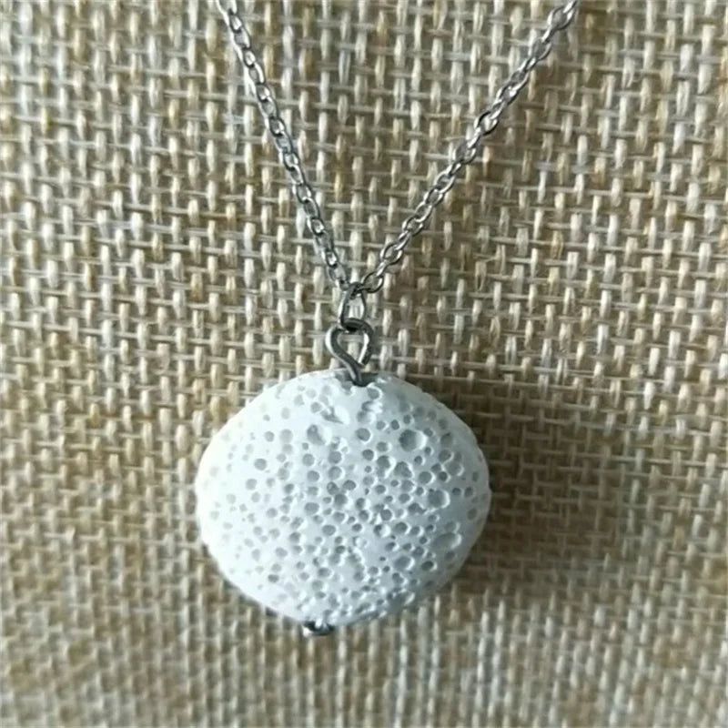 9 Colorful Round Lava Stone Essential Oil Diffuser Necklace Aromatherapy Jewelry Multilayer Rock Stone Necklace