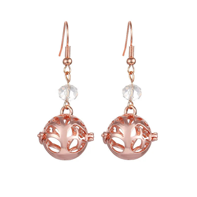 Aromatherapy Heart Cage Earrings Crystal Ear Drop Accessories Perfume Essential Oil Diffuser Locket Women Earrings Gift Jewelry