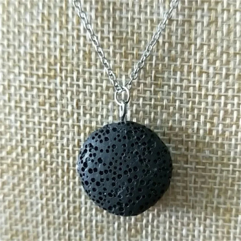 9 Colorful Round Lava Stone Essential Oil Diffuser Necklace Aromatherapy Jewelry Multilayer Rock Stone Necklace