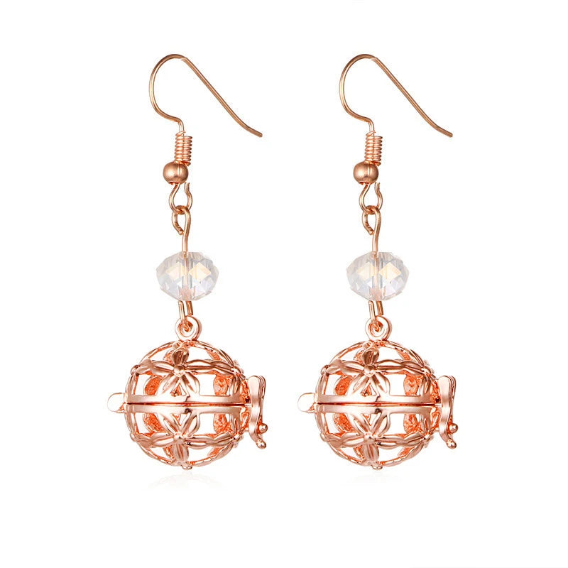 Aromatherapy Heart Cage Earrings Crystal Ear Drop Accessories Perfume Essential Oil Diffuser Locket Women Earrings Gift Jewelry