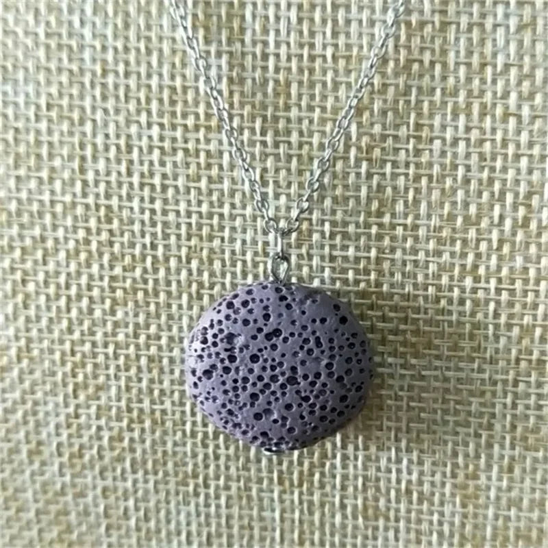 9 Colorful Round Lava Stone Essential Oil Diffuser Necklace Aromatherapy Jewelry Multilayer Rock Stone Necklace