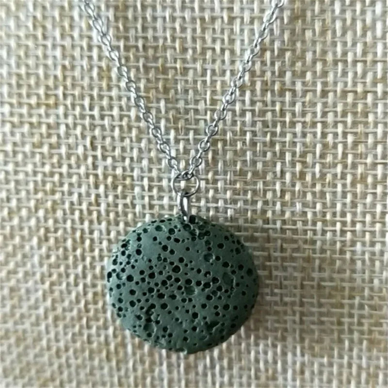 9 Colorful Round Lava Stone Essential Oil Diffuser Necklace Aromatherapy Jewelry Multilayer Rock Stone Necklace
