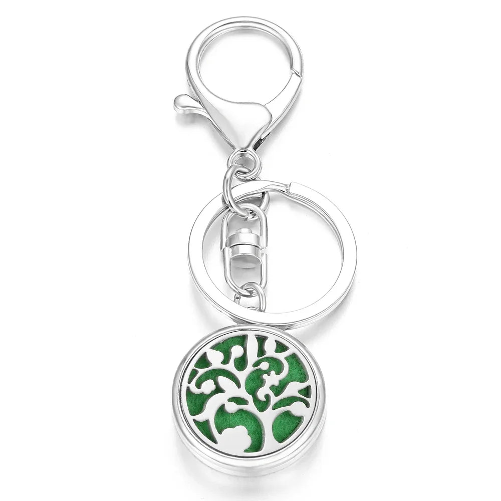 10pcs/lot Wholesale Perfume KeyChain Jewelry Essential Oil Diffuser Keyrings Aromatherapy KeyChain Lockets Aroma Jewelry