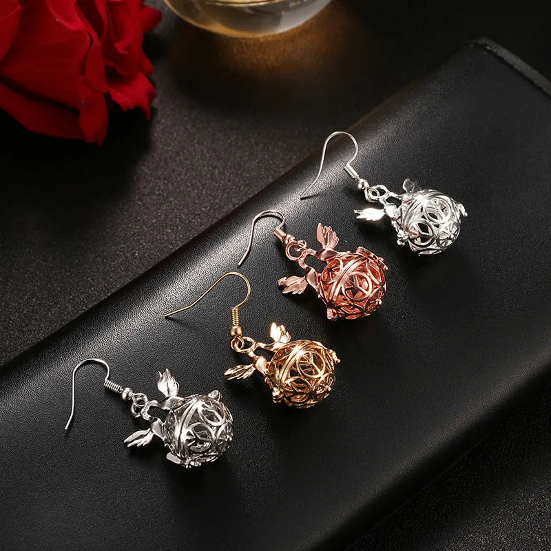 Aromatherapy Heart Cage Earrings Crystal Ear Drop Accessories Perfume Essential Oil Diffuser Locket Women Earrings Gift Jewelry