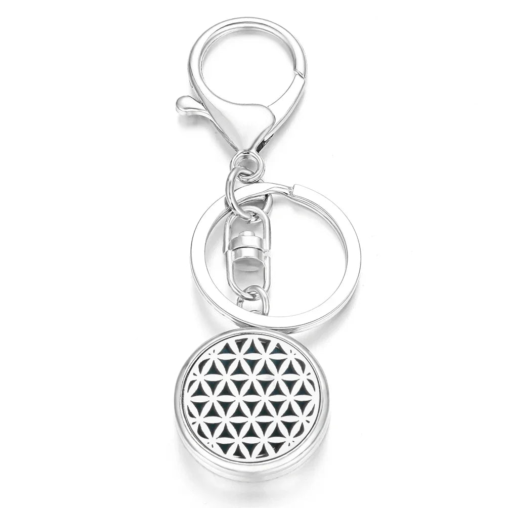 10pcs/lot Wholesale Perfume KeyChain Jewelry Essential Oil Diffuser Keyrings Aromatherapy KeyChain Lockets Aroma Jewelry