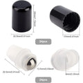 24Sets Essential Oil Roller Inserts Kit Stainless Steel Roller Balls and Black Bottle Cap for 5~15ml Essential Oils Cosmetics
