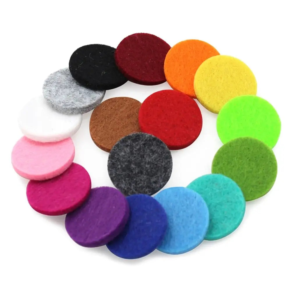 100Pcs Colorful Round Essential Oil Refill Pads Trendy Essential Oil Diffuser Round Aromatherapy Felt Pads Jewelry Accessories